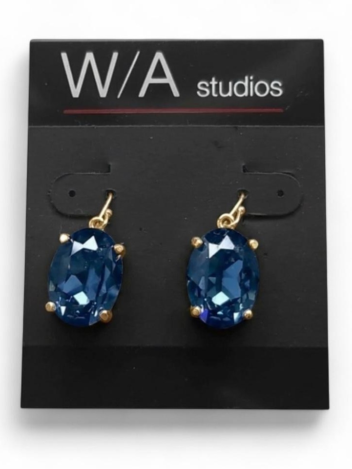 Nwt Wa Studios Australian Blue Crystal Earrings